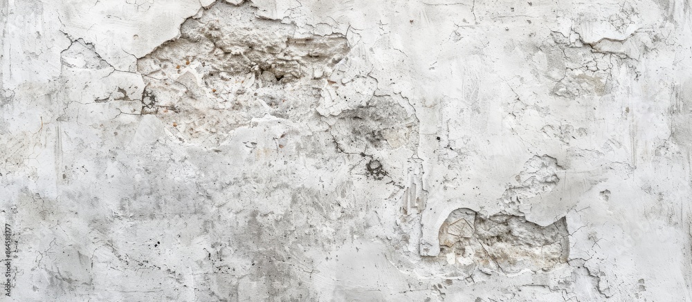 Fototapeta premium Old stone or cement texture creating a grungy white background in a retro pattern, perfect for a conceptual wall banner with a rustic vibe and copy space image.
