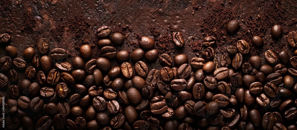 Background of roasted coffee beans with copy space image. Background of roasted coffee beans with copy space image.