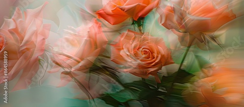 Blurry roses create an artistic copy space image. photo