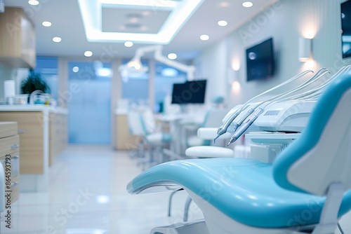 Dental clinic background with copy space. Interior of a modern dental office