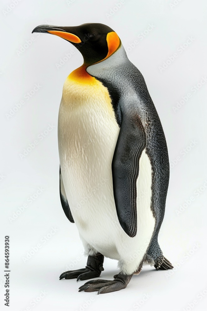 Fototapeta premium Penguin standing on white surface