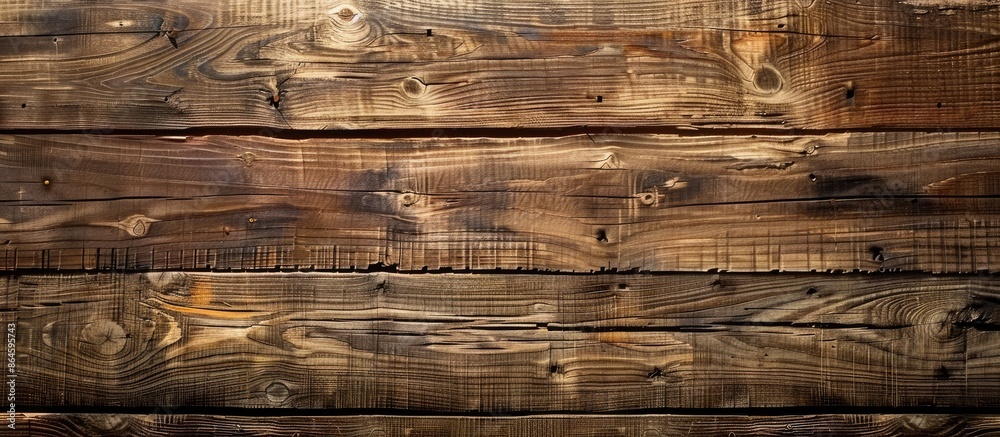 Fototapeta premium An aged, brown wooden board ideal for background or texture with plenty of copy space image.