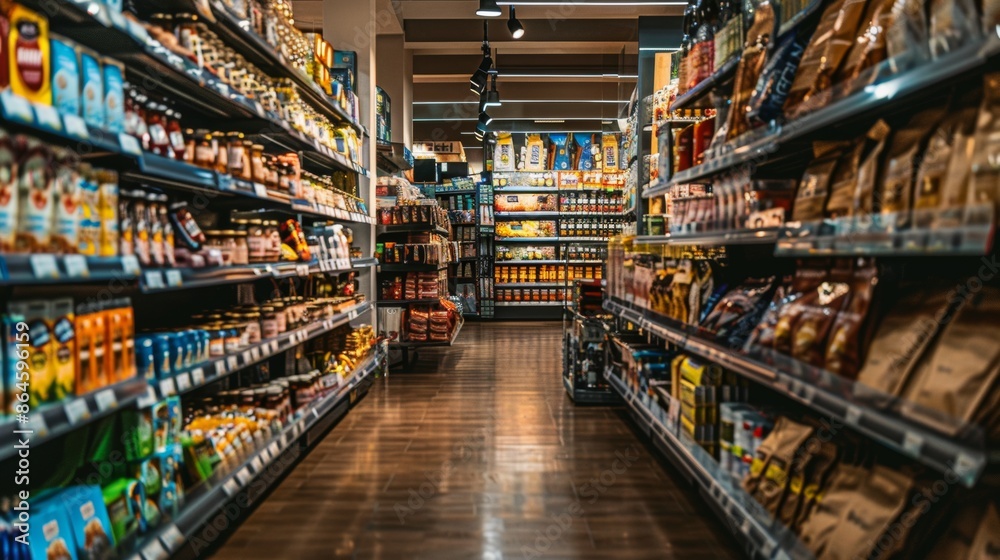 Aisle in a Modern Supermarket