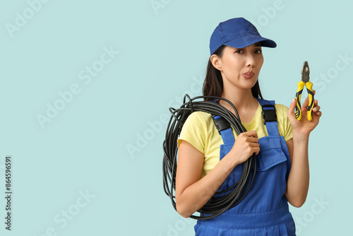Doubtful female electrician...