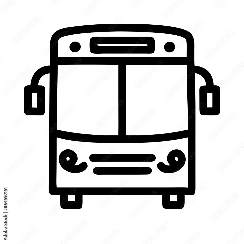 Minimalist black and white bus icon Minimalist black and white bus icon