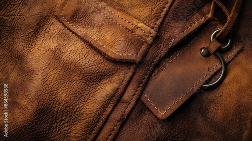 Suede background with a leather tag