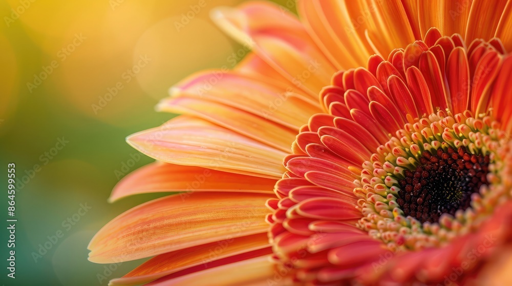 A close-up of a vibrant gerbera daisy in full bloom A close-up of a vibrant gerbera daisy in full bloom