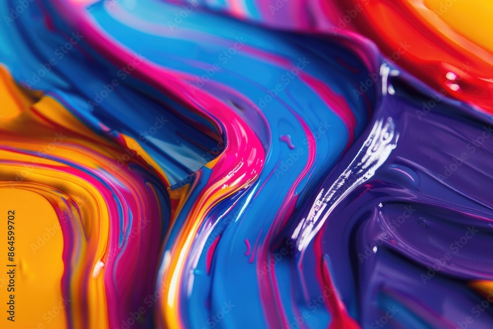 Colorful Liquid Painting Close Up Colorful Liquid Painting Close Up