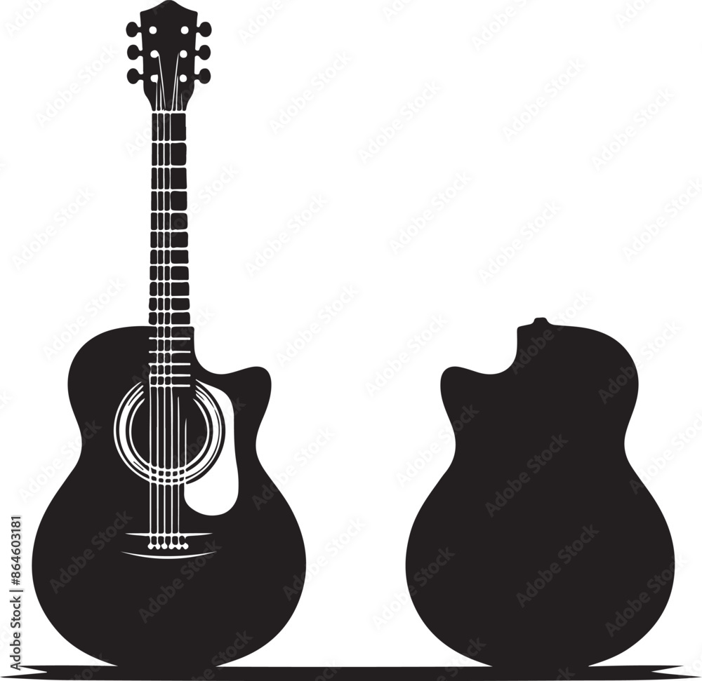 Guitar Silhouette vector illustration Guitar Silhouette vector illustration
