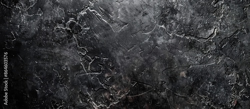 Dark black concrete texture with a natural pattern for display or product montage on a copy space image.