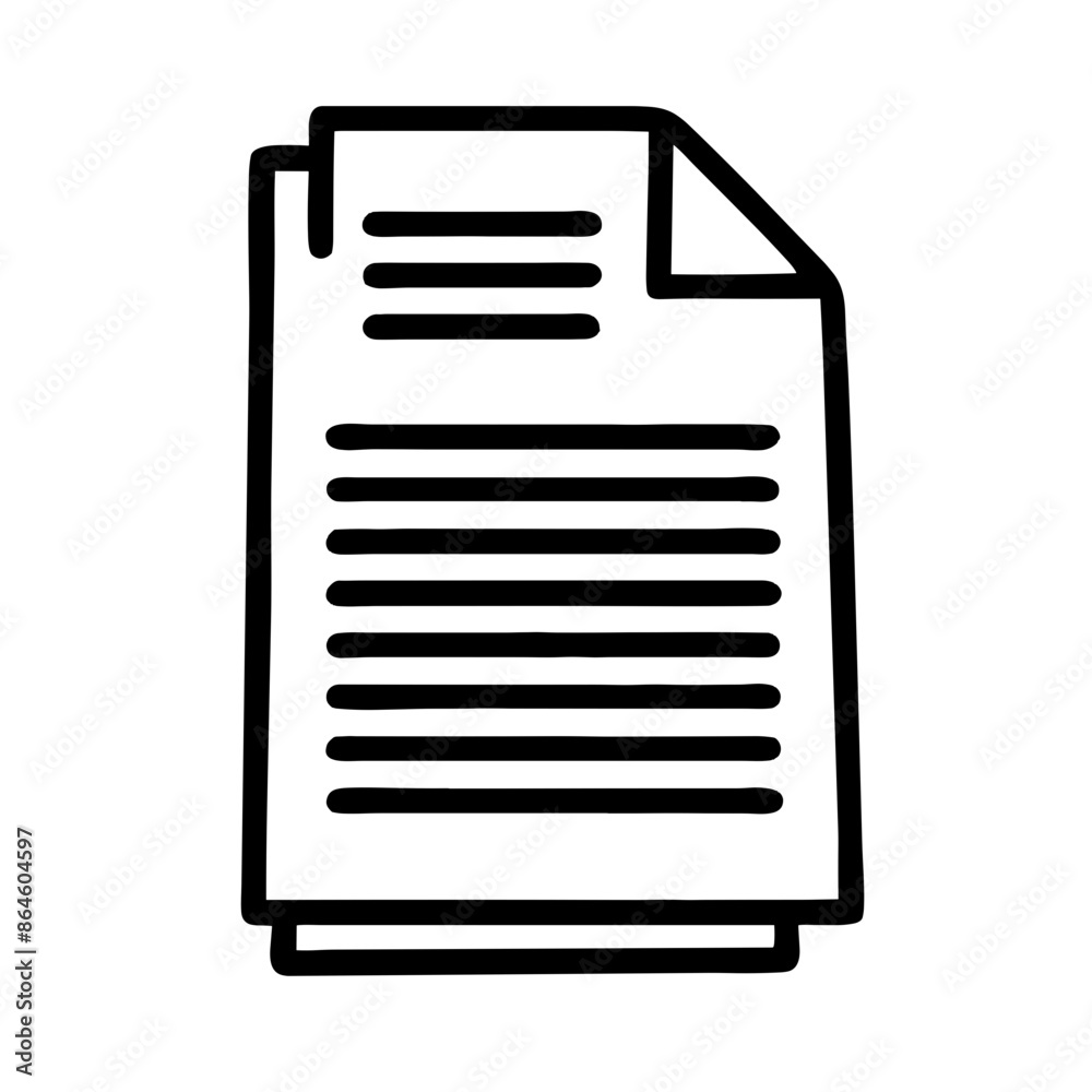 Minimalist black and white document icon Minimalist black and white document icon