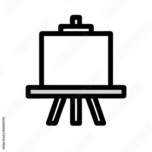 Minimalist black and white easel icon