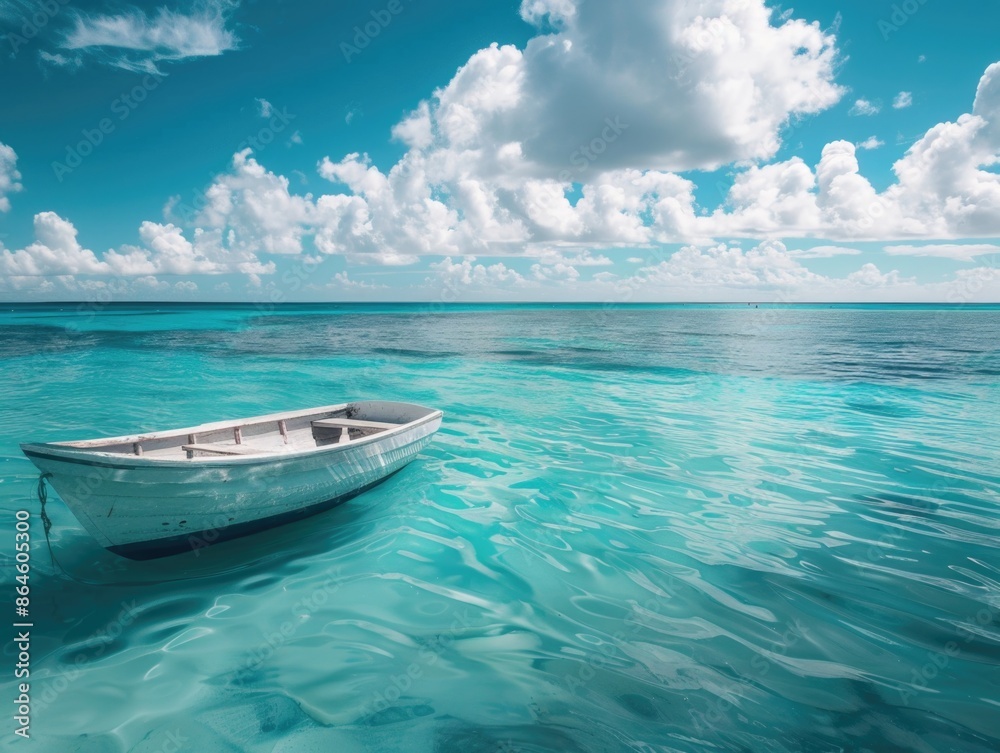 Small boat at sea Small boat at sea