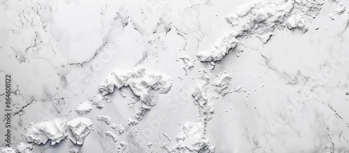 Top view of a white marble background with copy space image in a horizontal layout.