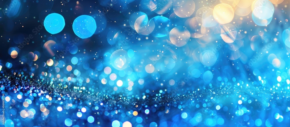 A vibrant backdrop with a blue bokeh effect, ideal for adding text or images. Copy space image. Place for adding text and design A vibrant backdrop with a blue bokeh effect, ideal for adding text or images. Copy space image. Place for adding text and design
