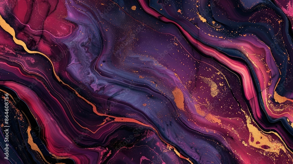 Obraz premium Fluid marble patterns in rich, contrasting colors creating a luxurious abstract design
