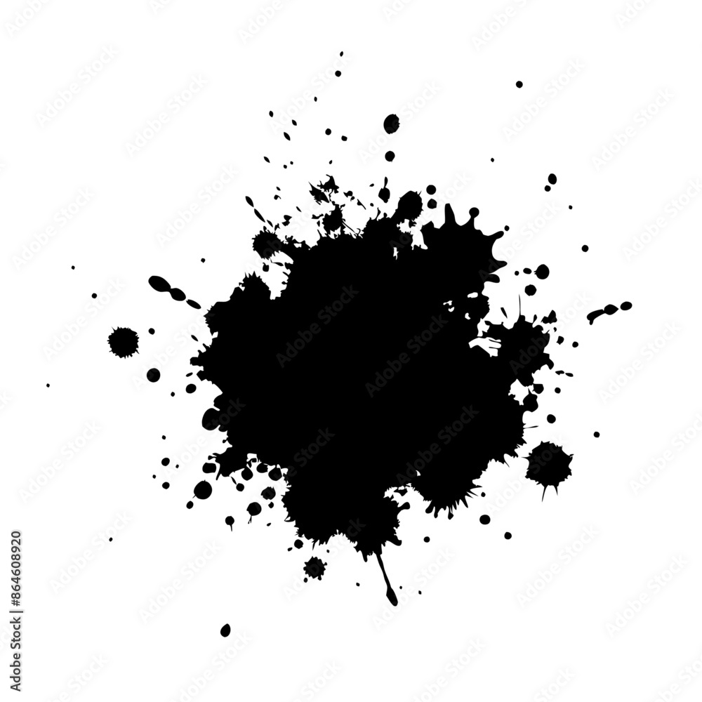 Fototapeta premium Vector grunge ink splat isolated white background (24)