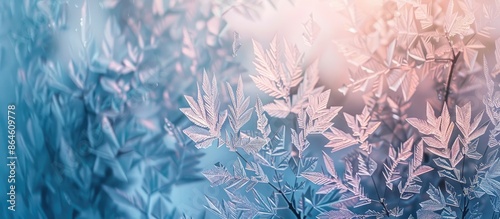 Wallpaper Mural A wintery backdrop with intricate frost patterns on a window, perfect for copy space image. Torontodigital.ca