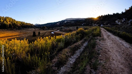 Sunrise on the Trail to the Upper Narrows at Chamberlain Ranch, Zion National Park, Utah