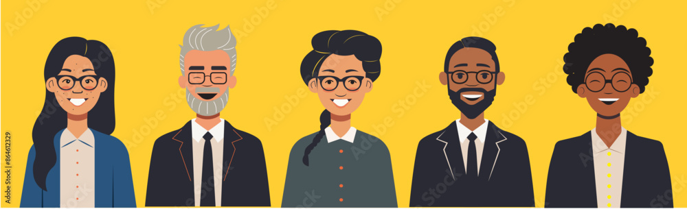 set of multi ethnic characters. avatars from different professions set of multi ethnic characters. avatars from different professions