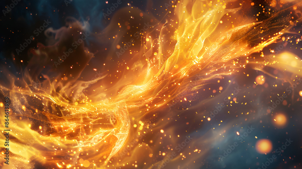Fototapeta premium Billowing Flames and Sparks