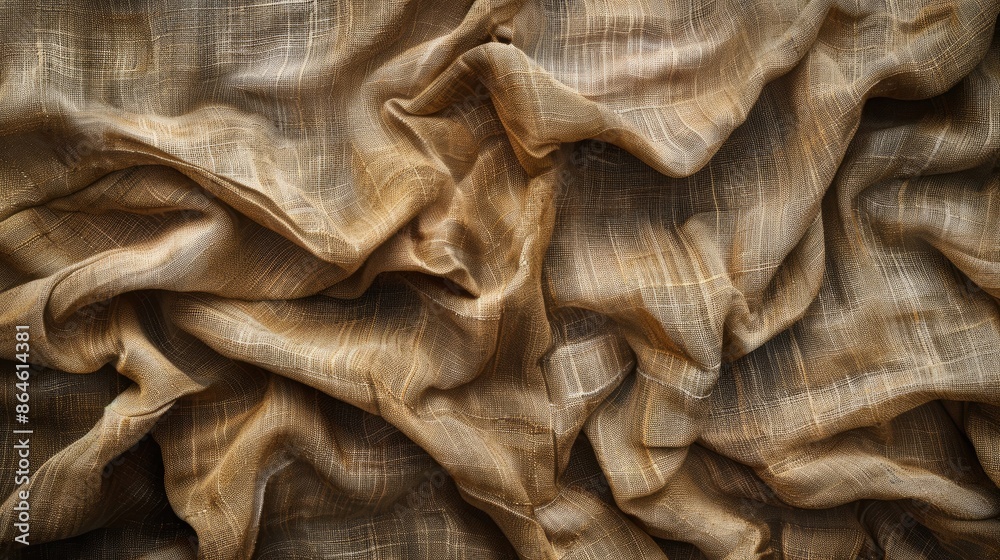 Obraz premium Texture of wrinkled linen canvas in high resolution