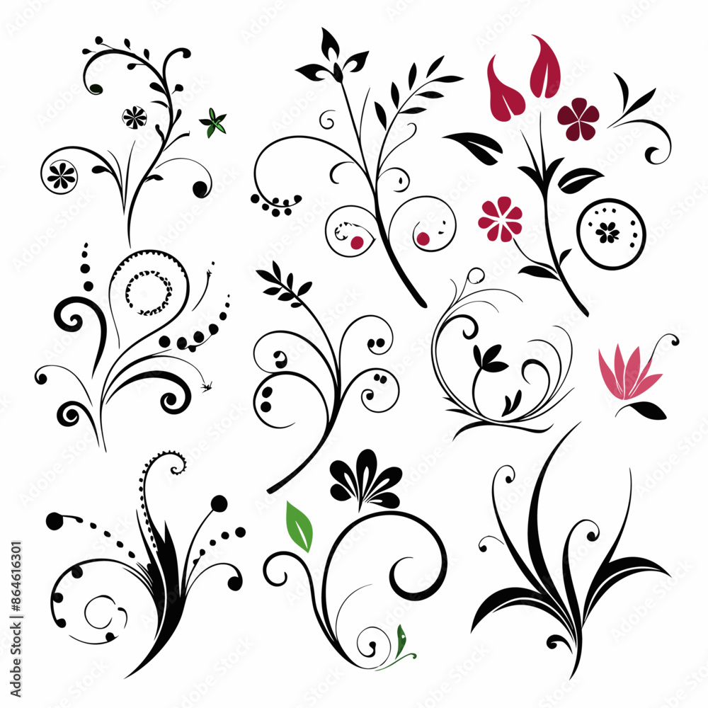 Vector various different floral designs (16) Vector various different floral designs (16)