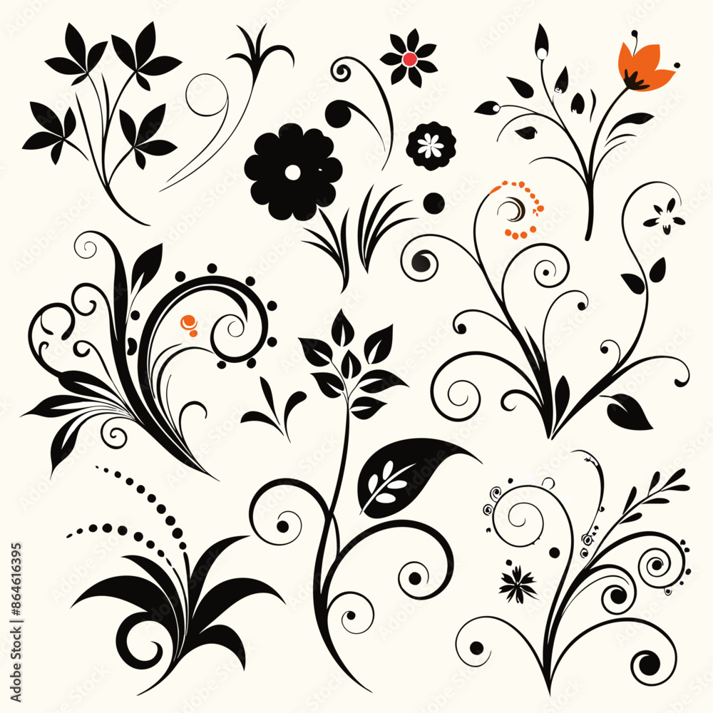 Vector various different floral designs (21) Vector various different floral designs (21)