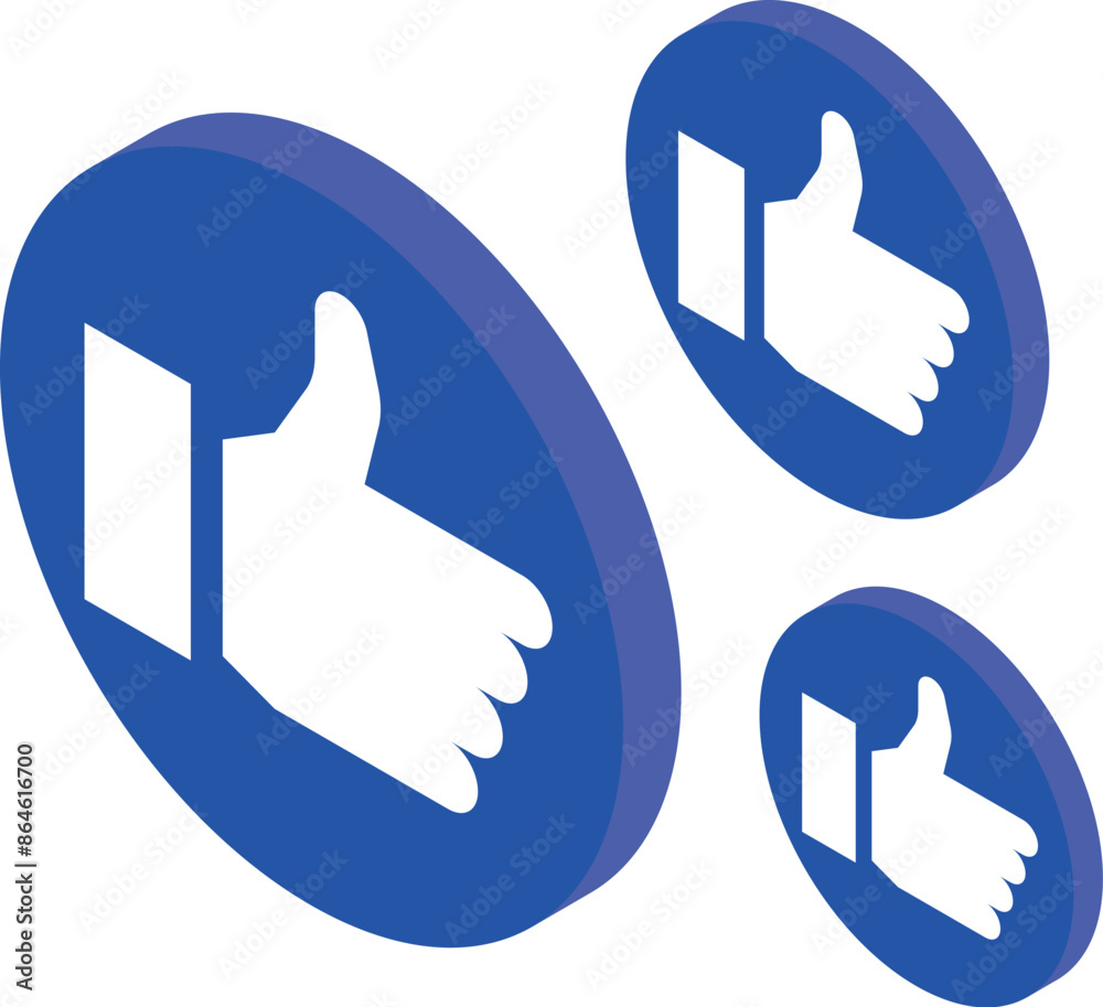 Multiple blue round button icons showing thumbs up, representing positive feedback on social media Multiple blue round button icons showing thumbs up, representing positive feedback on social media