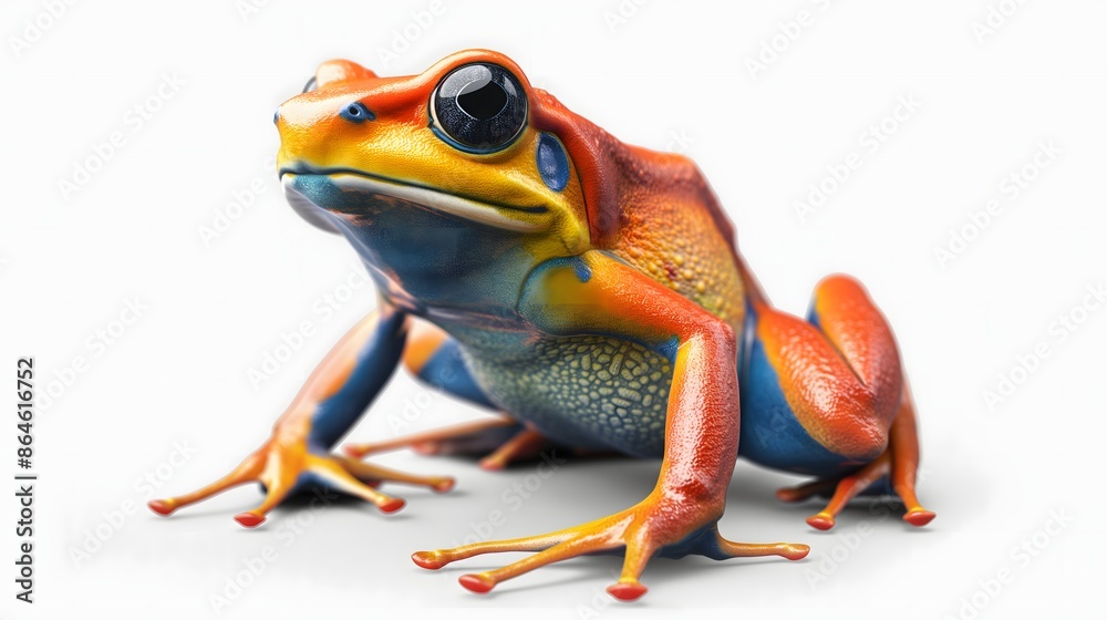 1. Create a detailed and realistic full-body illustration of a frog, showcasing its unique features and vibrant colors, isolated on a transparent background for a clean white background image. 1. Create a detailed and realistic full-body illustration of a frog, showcasing its unique features and vibrant colors, isolated on a transparent background for a clean white background image.