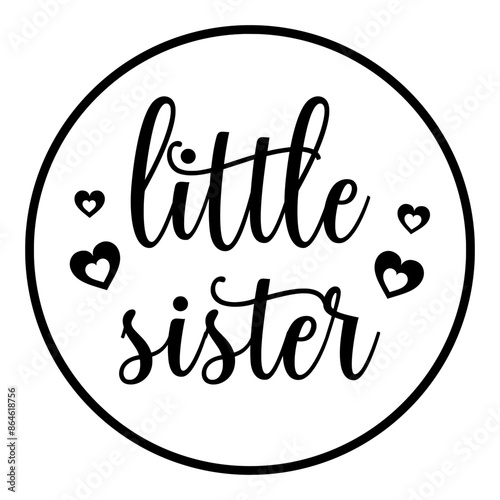 Little Sister Vector Text Design for T-shirts and Clothing - Cute and Playful Typography Illustration