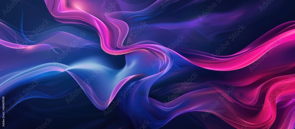 Obraz premium Dark Background Abstract Fluid Wave Curve Banner