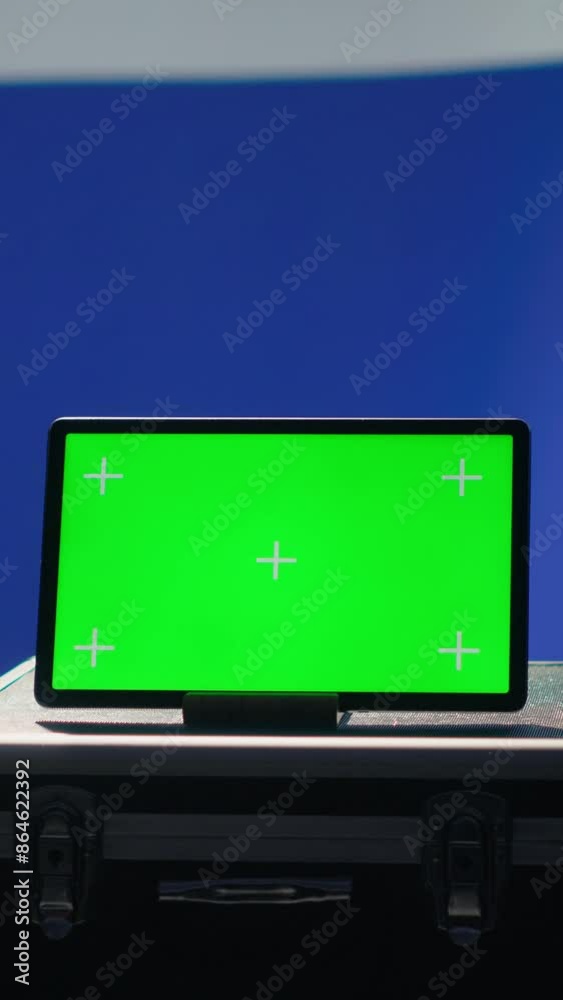 Vertical video ex KGB FSB secret police agent using mass propaganda tools on green screen laptop to influence population minds. Russian spy silencing online opposition voices using mockup notebook Vertical video ex KGB FSB secret police agent using mass propaganda tools on green screen laptop to influence population minds. Russian spy silencing online opposition voices using mockup notebook