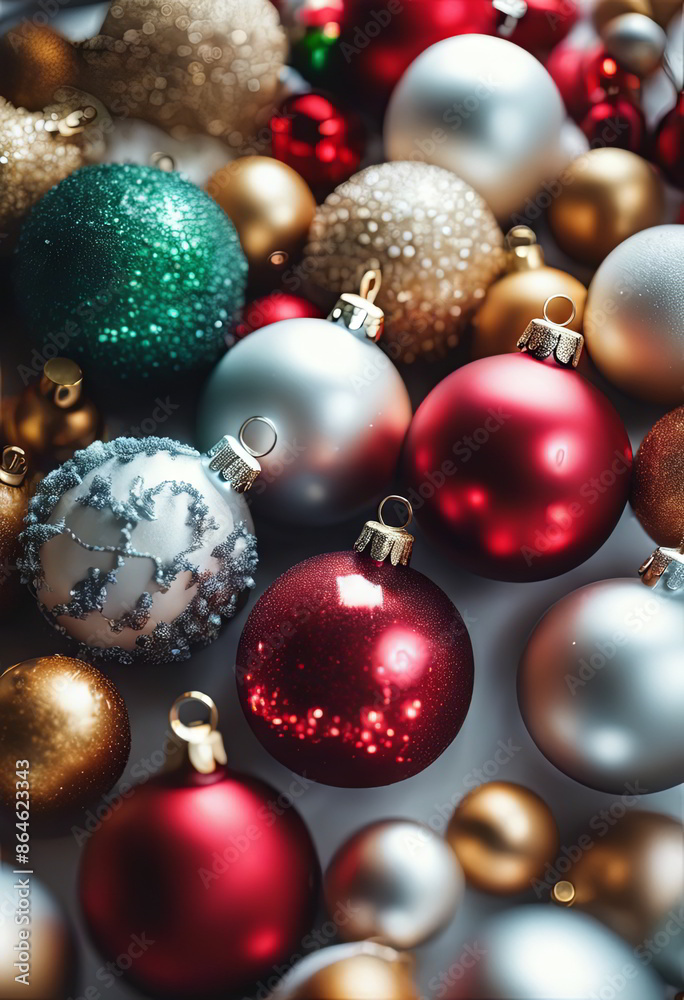 Christmas Ornaments on Isolated White Background Christmas Ornaments on Isolated White Background