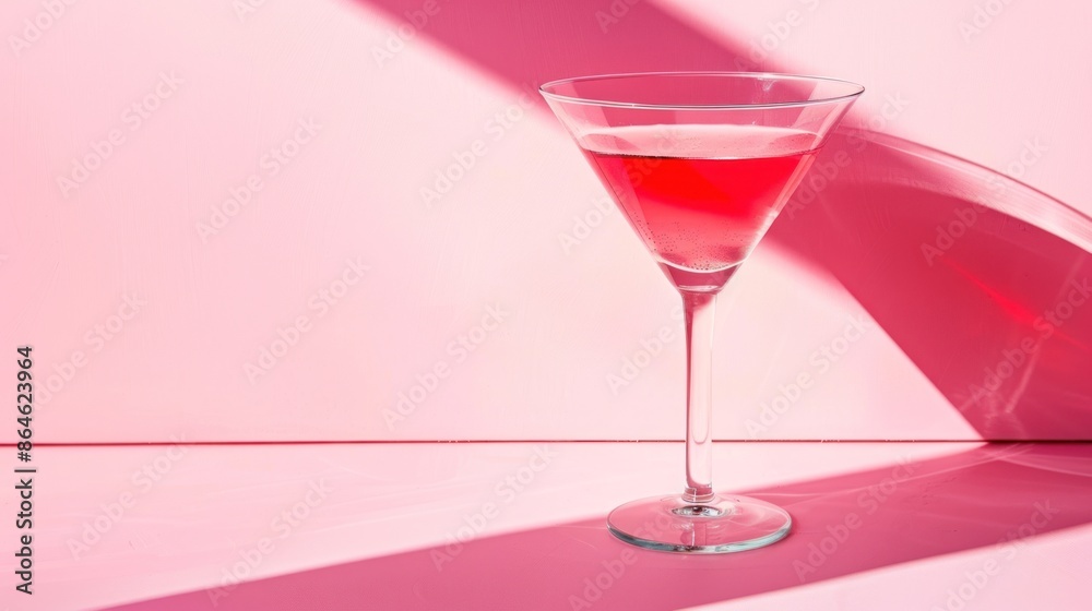 Pink Martini Cocktail on a Pink Background Pink Martini Cocktail on a Pink Background