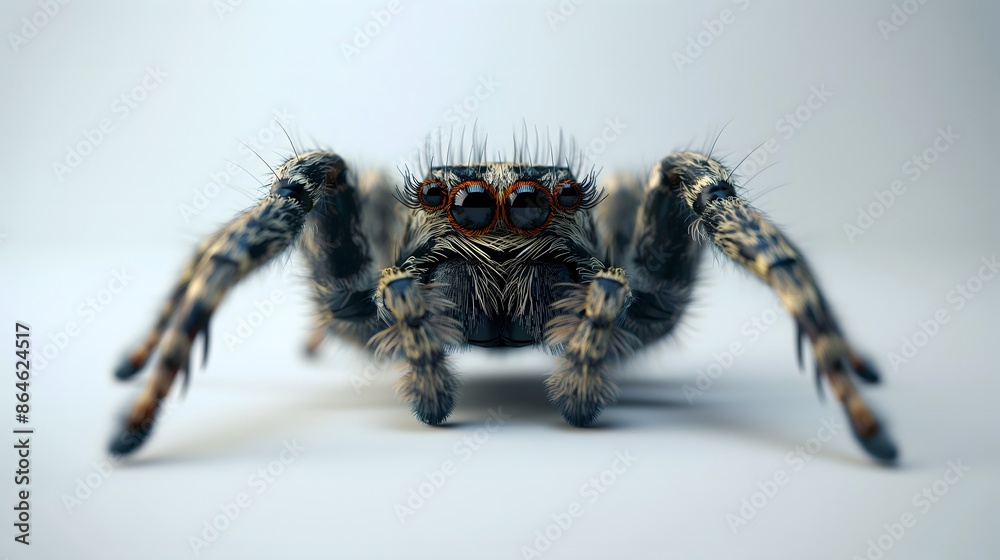3. Produce a lifelike and visually engaging depiction of a spider, capturing its full body with precision and clarity, free from distractions such as text or logos, ideal for a pristine white 3. Produce a lifelike and visually engaging depiction of a spider, capturing its full body with precision and clarity, free from distractions such as text or logos, ideal for a pristine white