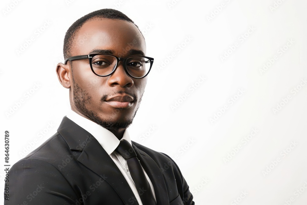 confident african american businessman in formalwear isolated on white confident african american businessman in formalwear isolated on white