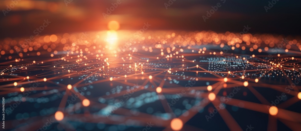 Fototapeta premium Concept of worldwide communication network. Digital change.