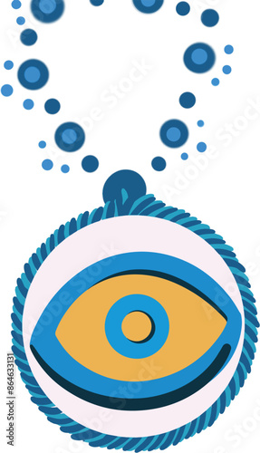 evil eye vector - symbol of protection - blue turkish