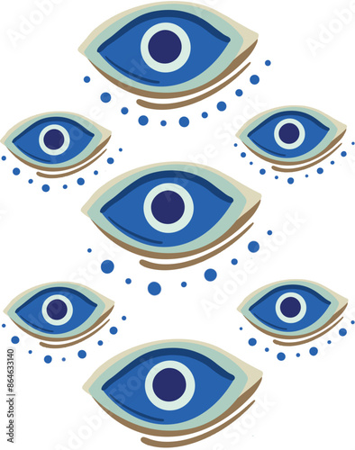 evil eye vector - symbol of protection - blue turkish
