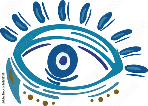 evil eye vector - symbol of protection - blue turkish