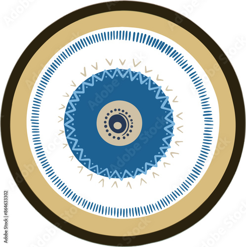 evil eye vector - symbol of protection - blue turkish