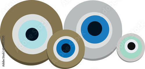 evil eye vector - symbol of protection - blue turkish