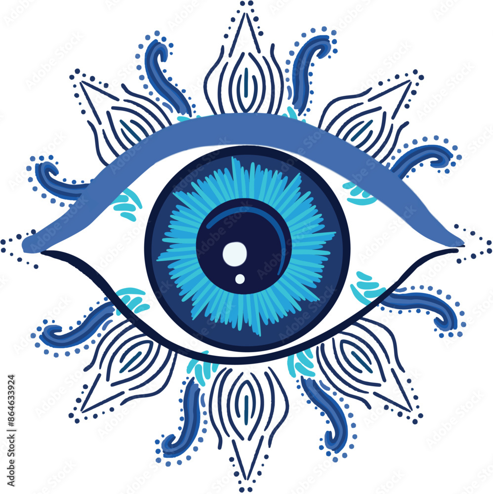 evil eye vector - symbol of protection - blue turkish evil eye vector - symbol of protection - blue turkish