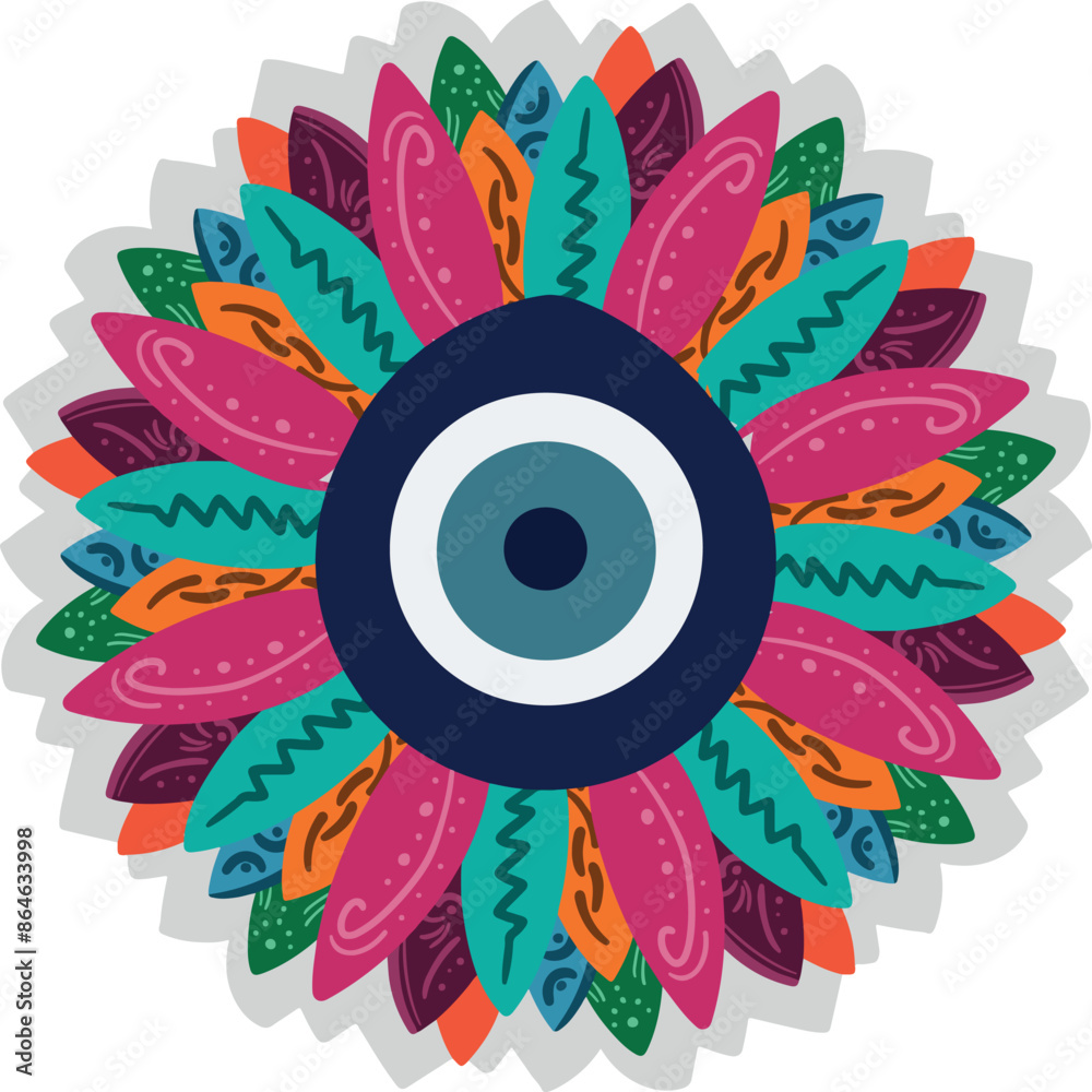 evil eye vector - symbol of protection - blue turkish