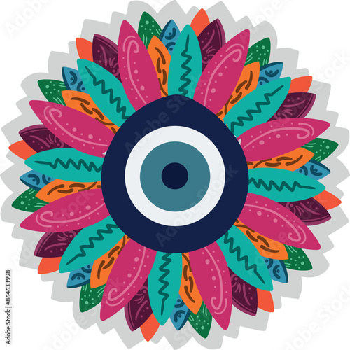 evil eye vector - symbol of protection - blue turkish