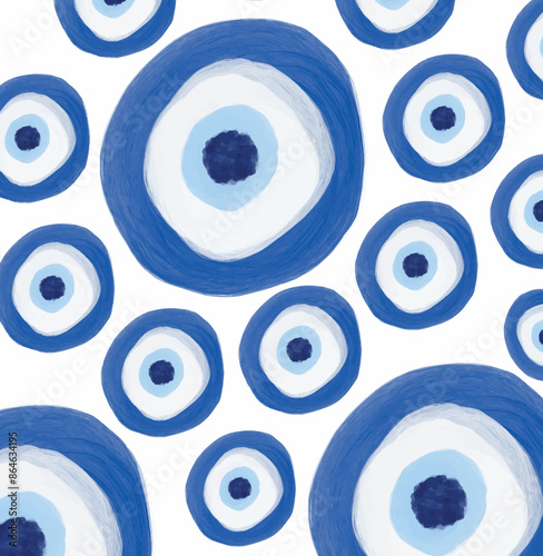 evil eye vector - symbol of protection - blue turkish