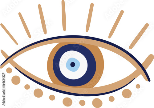 evil eye vector - symbol of protection - blue turkish