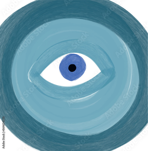 evil eye vector - symbol of protection - blue turkish