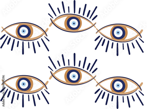 evil eye vector - symbol of protection - blue turkish
